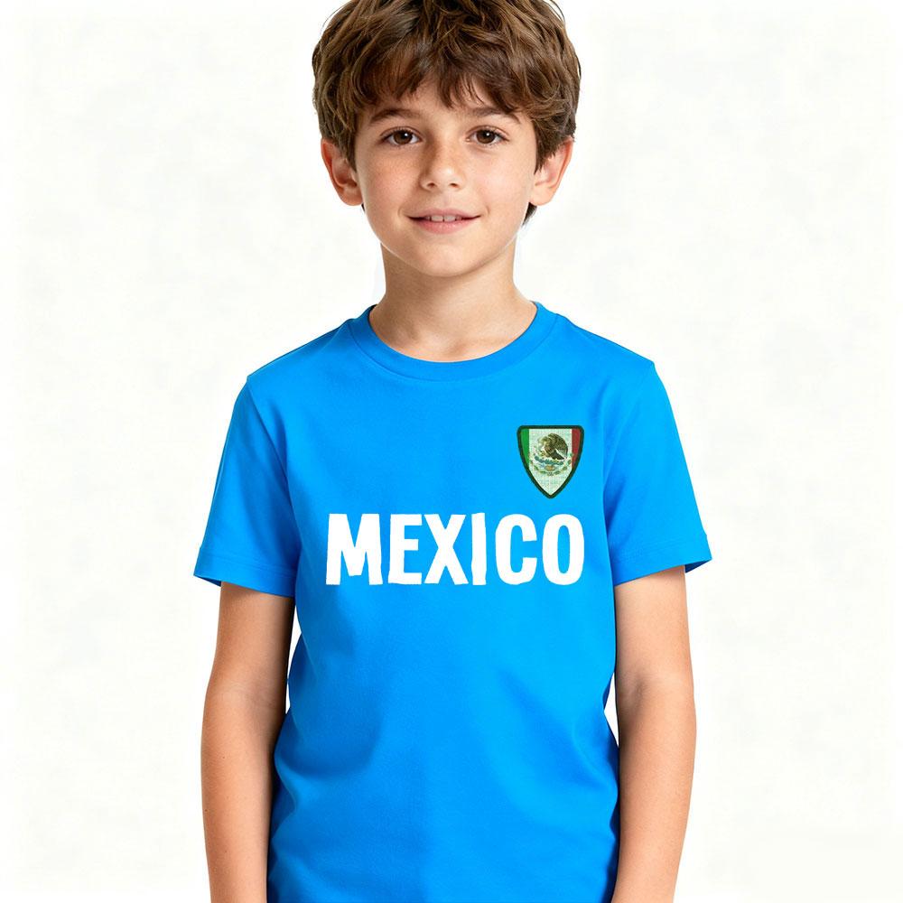 Kids MEXICO T-Shirt Contracted Design Daily Life Casual Polyester Tshirt Boys and Girls O-neck Hot Sale Tops Mexican Children Tee