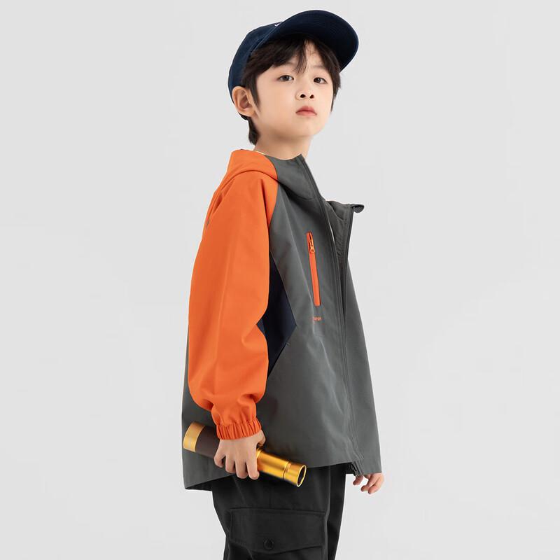 Boys' Outdoor Three-Color Splice Hooded Softshell Jacket