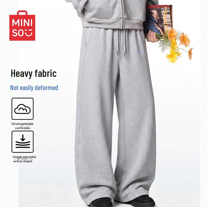 MINISO Men's Straight Leg Cotton Casual Sweatpants