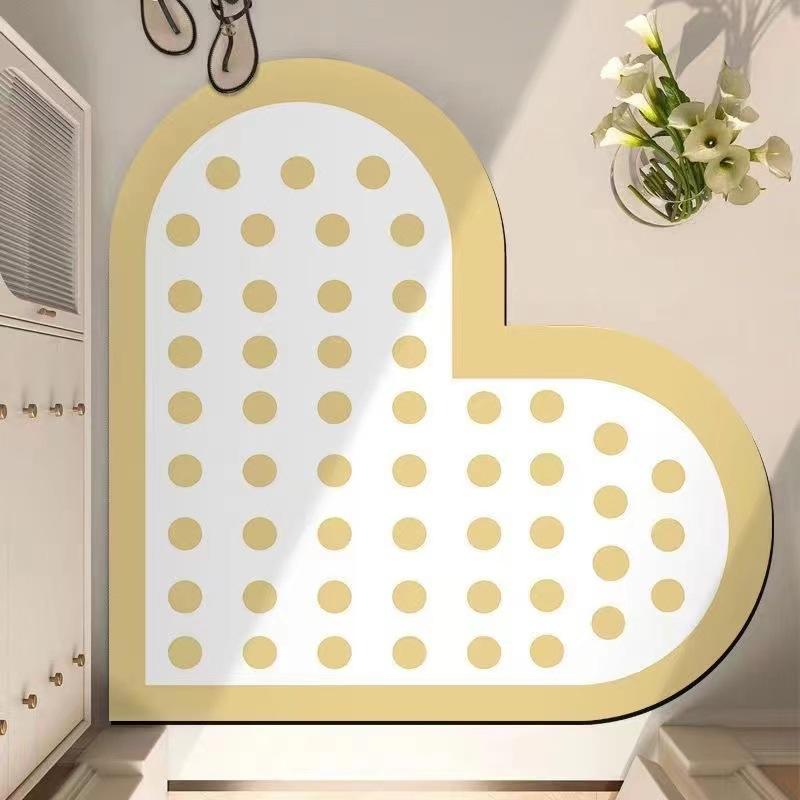 Czerwona Mata Podłogowa w Kształcie Serca Zmywalna Mata Pod Drzwi Łazienkowe Chłonna i Antypoślizgowa Mata Podłogowa