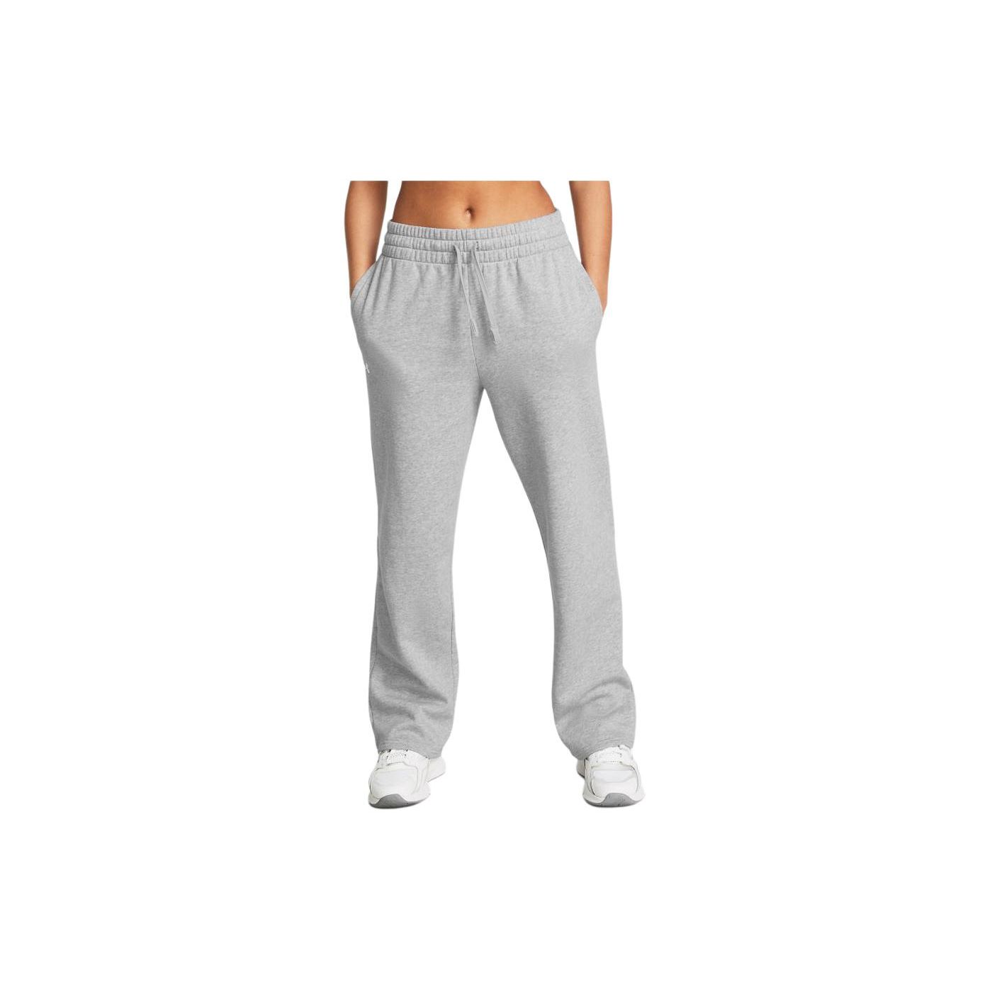 

Under Armour Rival Fleece Loose Solid Color Drawstring Straight Leg Casual Pants Women bottoms Modern-Gray 1381847-011 XS