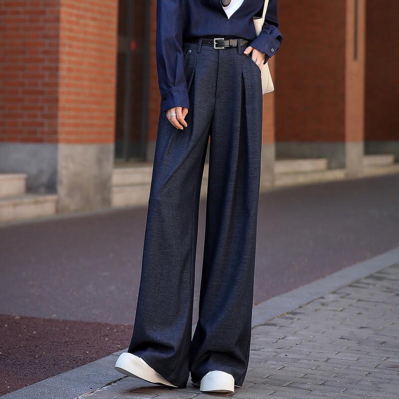 Demana Women's Autumn Pleated Straight Leg Commuter Pants