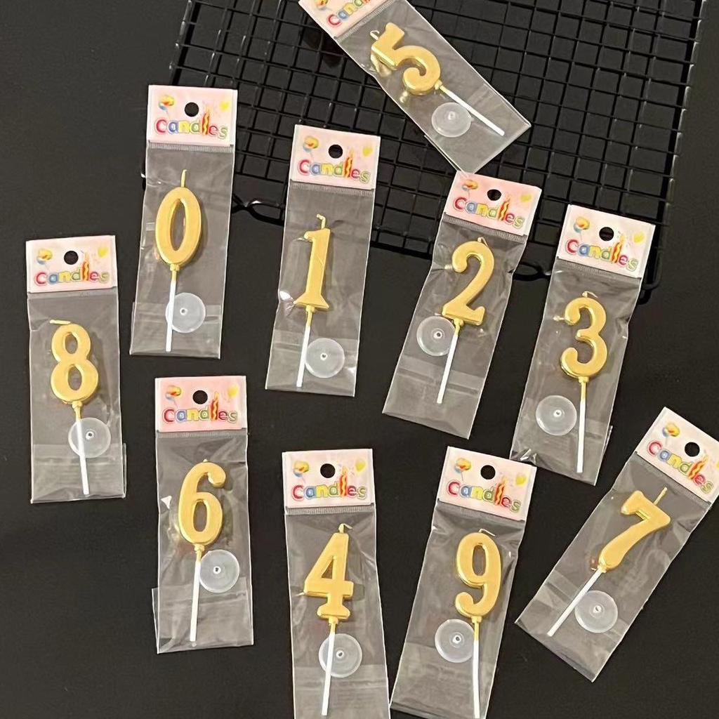 Gold Number Candles for Birthday Cake: Individually Bagged Cake Toppers for Children's First Birthday Decorations