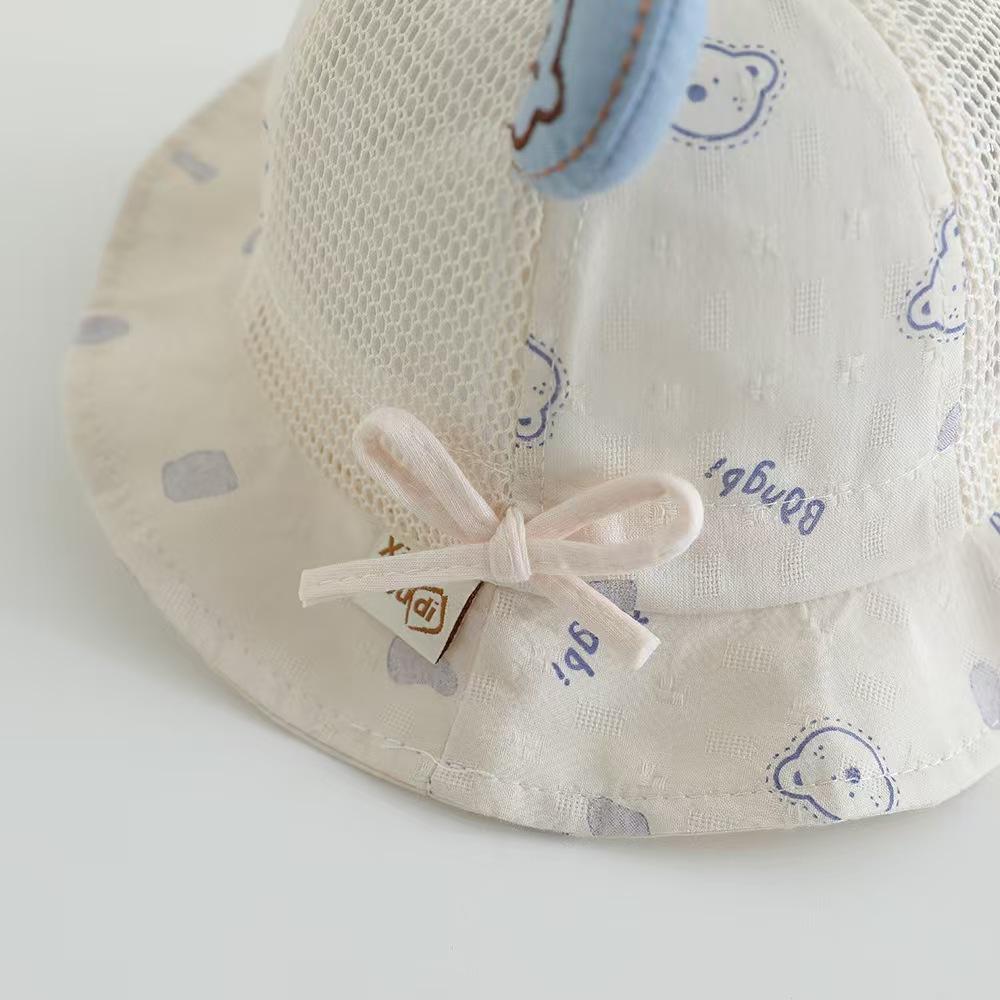 Baby Hat Spring and Autumn Thin Baby Boy Cartoon Sun Hat Baby Daughter Summer Sun Protection Hat Adjustable Fisherman Hat