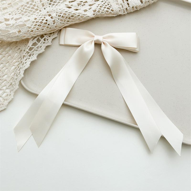 Women s Double-Layer Bow Ribbon Tassel Hair Clip - Woven Long Hair Tie Duckbill Accessory