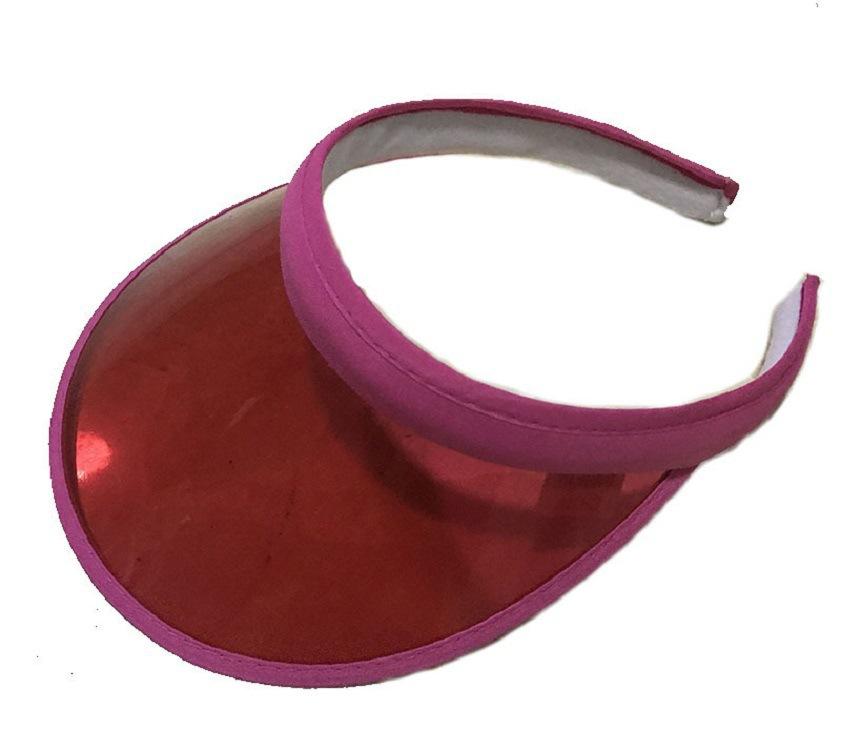 Fashion Summer Outdoor Sports Sun Protection Cap Unisex Clear Plastic Visor Hat Candy Color Pvc Sunshade Hat Uv Protection Hat