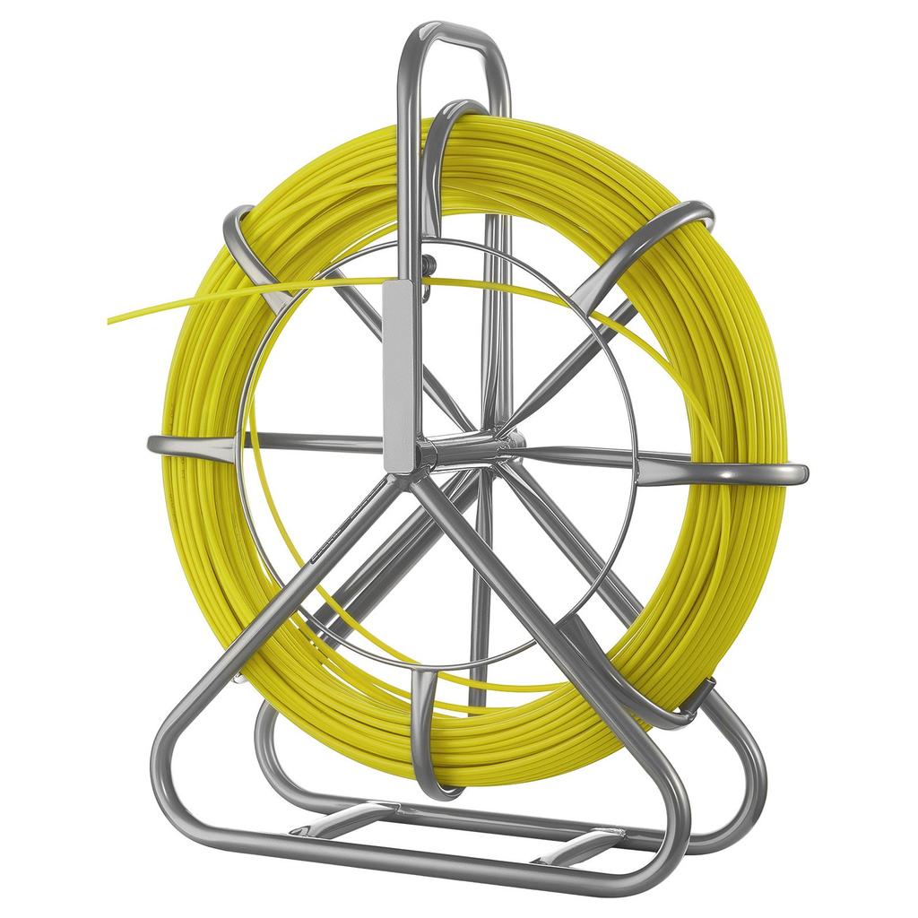 VEVOR Fish Tape Fiberglass, 100M 6.3MM, Duct Rodder Fishtape Wire Puller with Stand, Cable Running Rod with Locking Mechanism, Fishing Tools