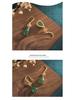 Chinese Classic Style Gold-Plated Teardrop Chalcedony Qipao Hanfu Earrings - Ideal Gift for Women or Mom's Birthday