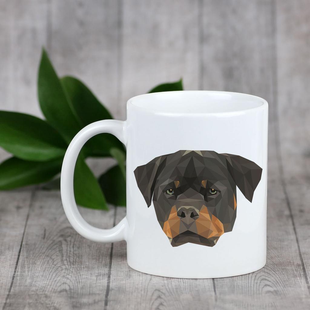 Rottweiler -Kubek Ze Zdjęciem I Napisem Geometryczny Pies Art-Dog