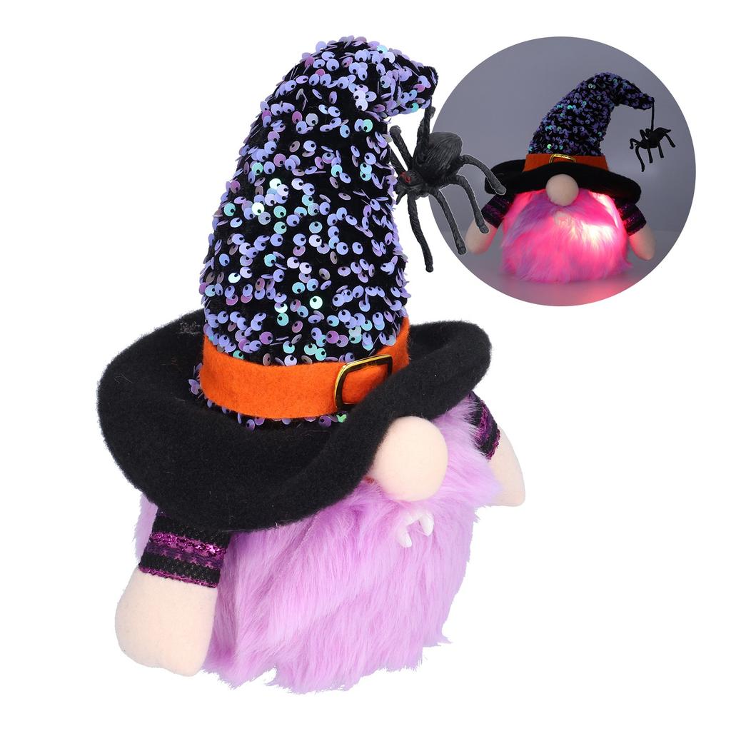 Halloween Decorations Illuminated Dwarf Ornaments Halloween Glowing Faceless Doll for Christmas