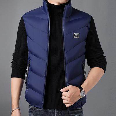 Winter Cotton Vest Vest Vest Cardigan Vest Middle-aged and Young Cotton Vest Stand-up Collar Men's Winter