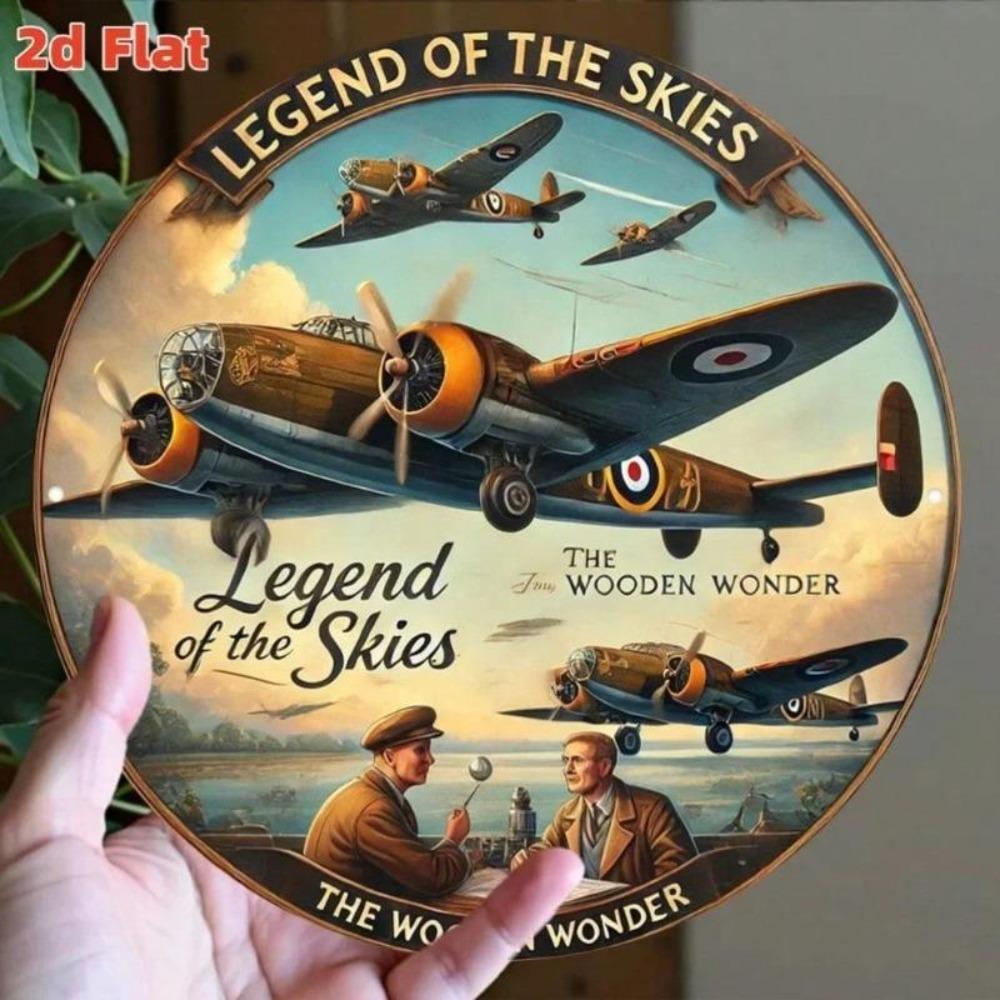 WWII Fighter Plane Metal Wall Art Vintage Aviation Decor Office Gift