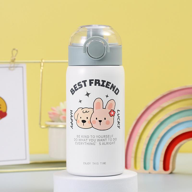 Cartoon Thermos Cup Girls High Appearance Level Stainless Steel Student Children's Water Cup for School Special Cup Men's Water Bottle