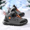 Winter Children's Fashionable Fleece Warm Outdoor High Top Cotton Boots Snow Boots Hiking Cotton Shoes 30-40