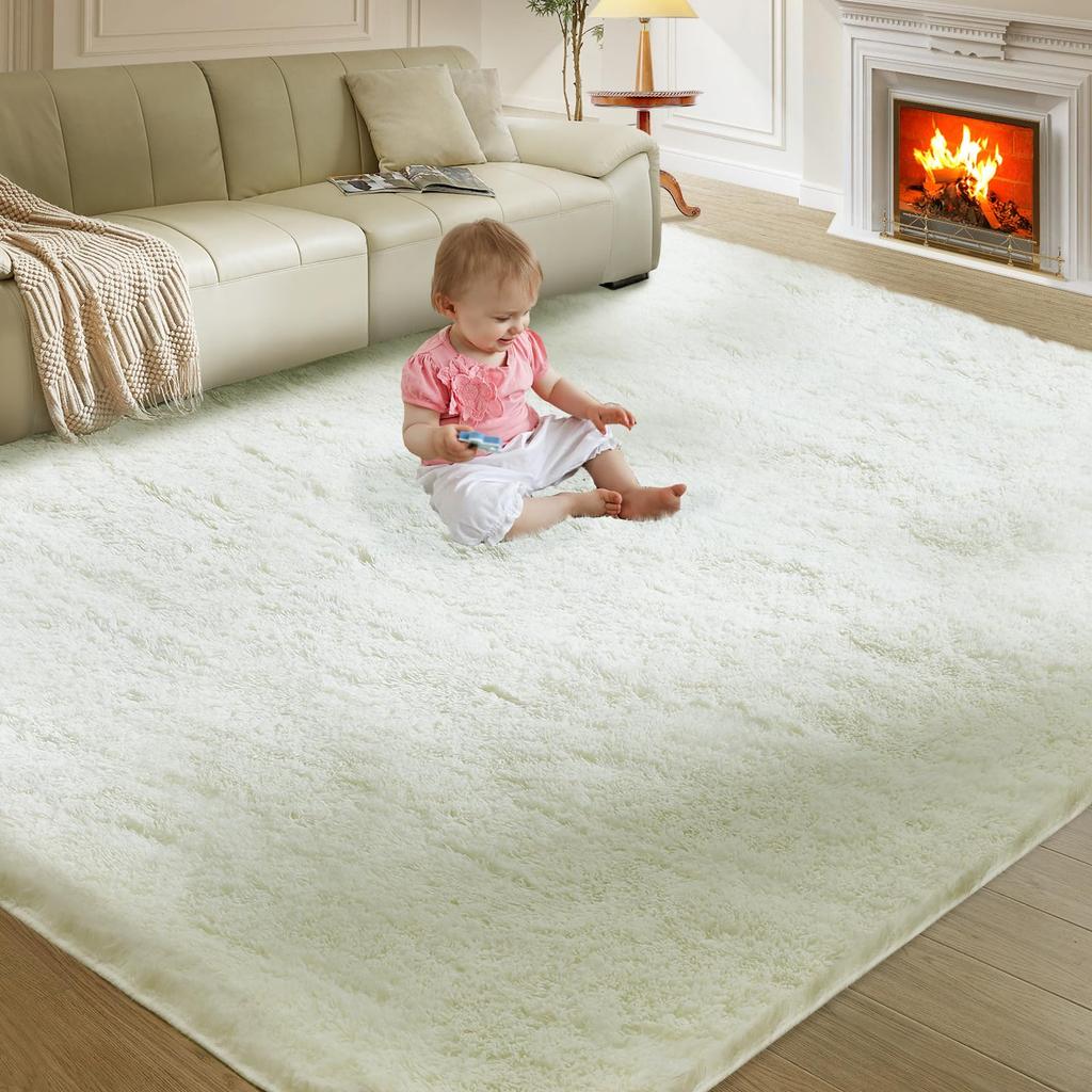 Alfombra Ultra Suave para Sala de Estar, Alfombra de Felpa de Pelo Largo para Dormitorio, Decoración para Habitación de Adolescentes, Dormitorio Universitario, Guardería, Hogar, Felpudo Duradero Antideslizante