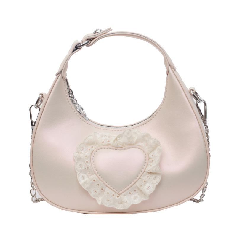 This Year, the Popular Small Bag 2025 New Korean Version of Fashion Lace Love Handbag Women Messenger Dumpling Bag Tide