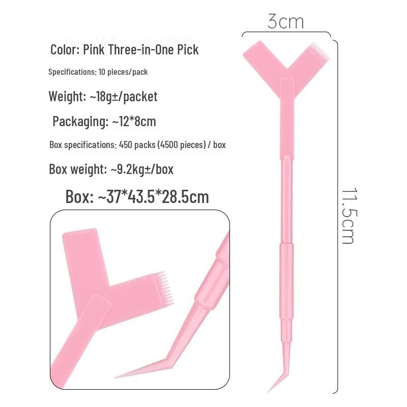 3-in-1 Eyelash Curler & Eyebrow Brush Comb Set (10 Pieces)
