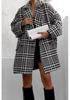 Autumn & Winter Thick Lined Houndstooth Wool Coat