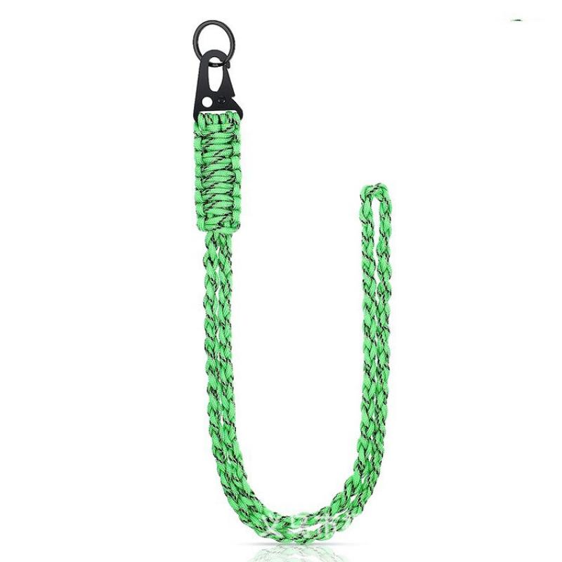 Strapazierfähiges Paracord-Schlüsselband, 7-adriges Umhängeband für den Außenbereich, Halskette, Schlüsselanhänger, geflochtenes Schlüsselband mit Metallclip, Schlüsselring