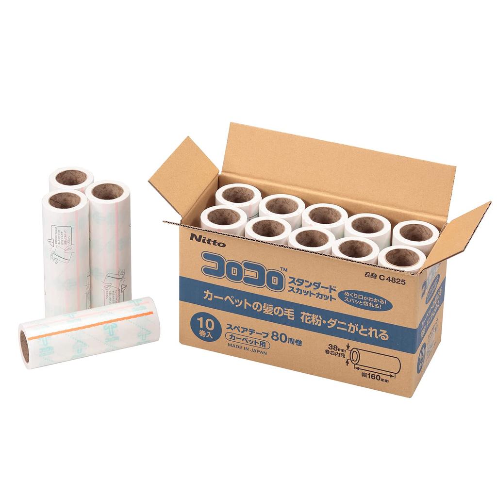 Nitto Corocoro Spare Tape Standard Cuts Suitable for Replacement Dust 80 10 160mm C4825 SC, Cleanly, Carpets, Tape, Mites, Pollen, Wraps, Rolls,