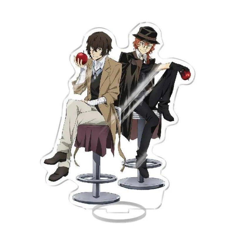 New Bungo Stray Dogs Anime Figure Acrylic Stand Model Toy Dazai Osamu Nakahara Chuuya Ryunosuke New Year Desk Decor Collect Gift