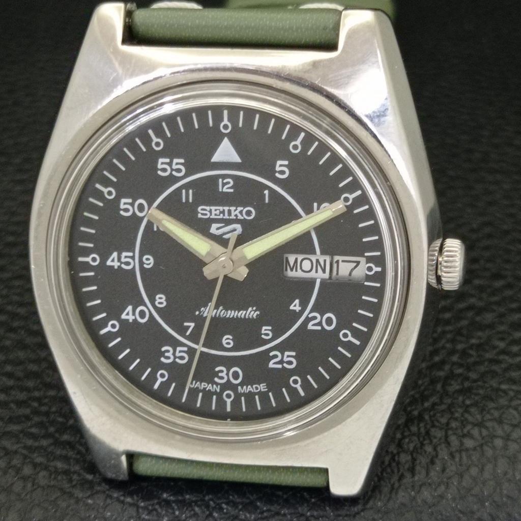 SEIKO 5 AUTOMATIC 6309A JAPAN MENS VINTAGE BLACK COLOR DIAL WATCH a701496-5 R206b-a701496