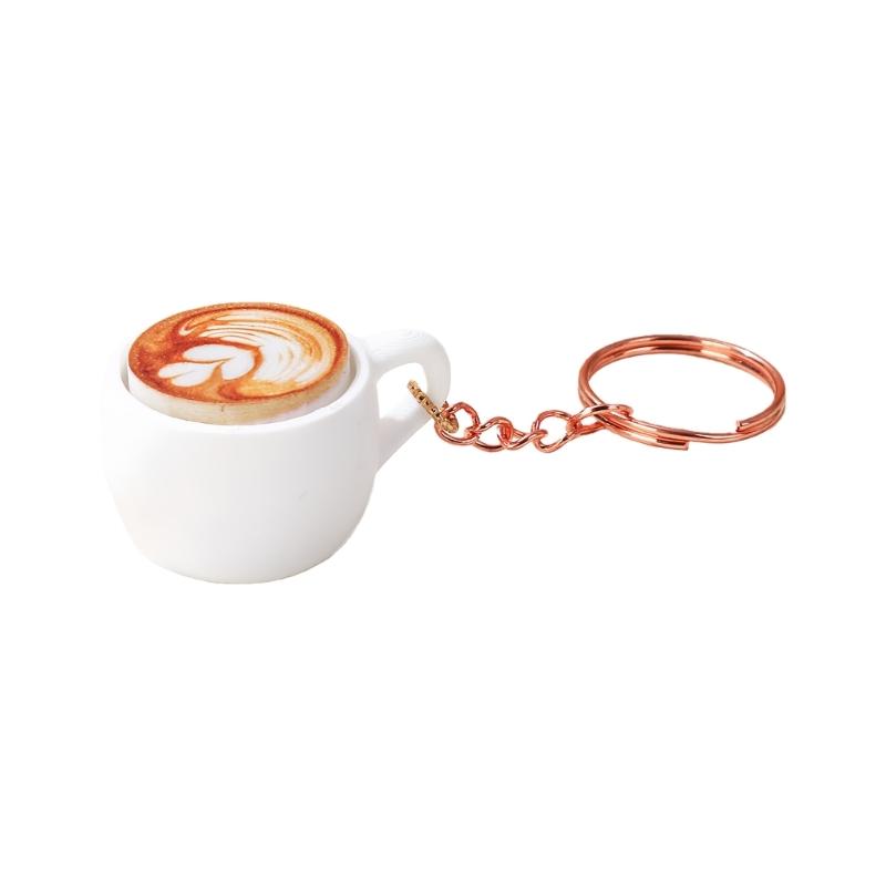 Portachiavi Adorabile Tazza da Caffè con Meccanismo a Pressione per Alleviare lo Stress per il Rilassamento Durante il Lavoro o lo Studio Realizzato in Resina e Lega Premium