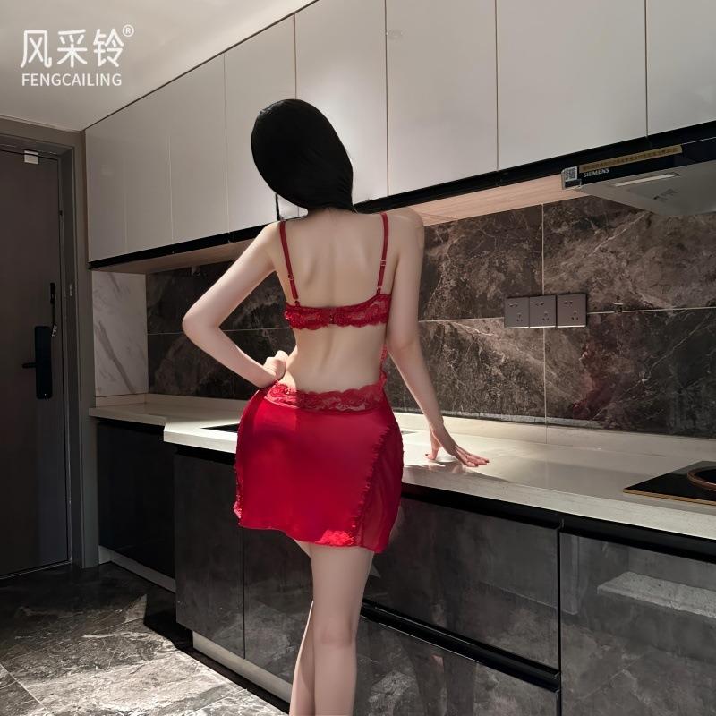 Sex Underwear Sexy Lace Sectional Pajamas Uniform Seduction Perspective Passion Pure Lust Pajamas Loungewear 2