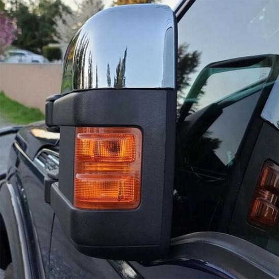 2x Top Half Chrome Mirror Cover Towing Caps For 2008~16 Ford F250 F350 F450 F550