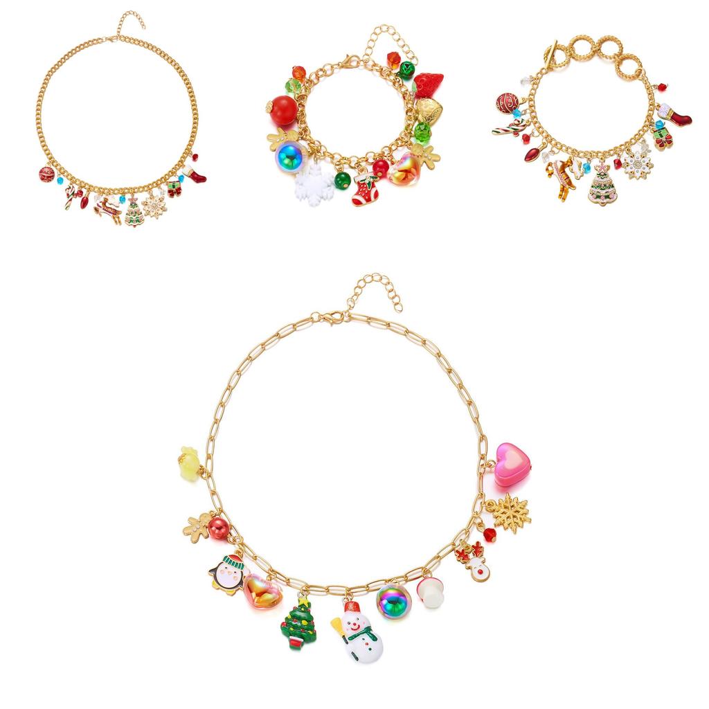 Festive Christmas Animal Jewelry Collection With Zinc Alloy Chains And Seasonal Charms For Men Women