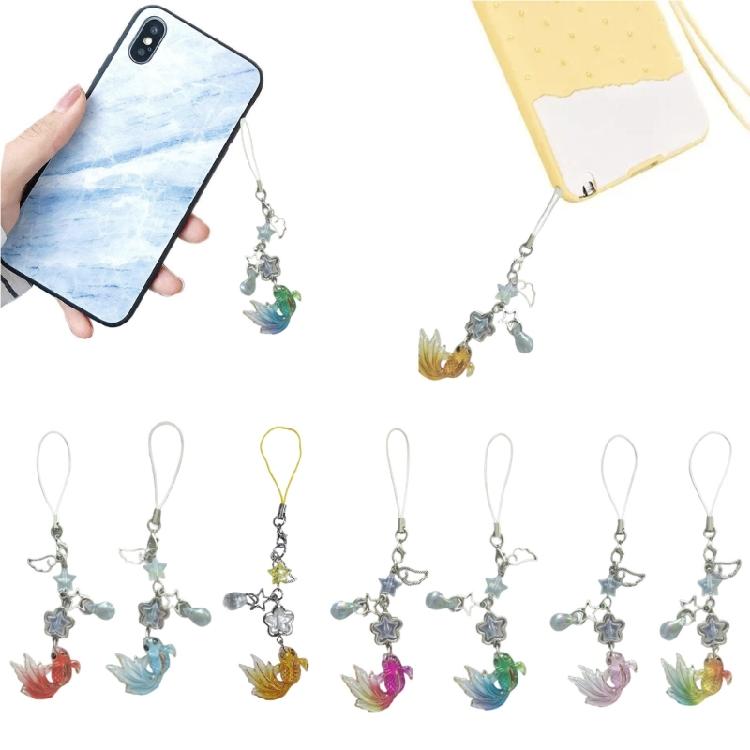 Multipurpose Fish Star Bead Phone Charm Pendant Versatile Keychain Accessory for Bags and Wallets Travel Friendly