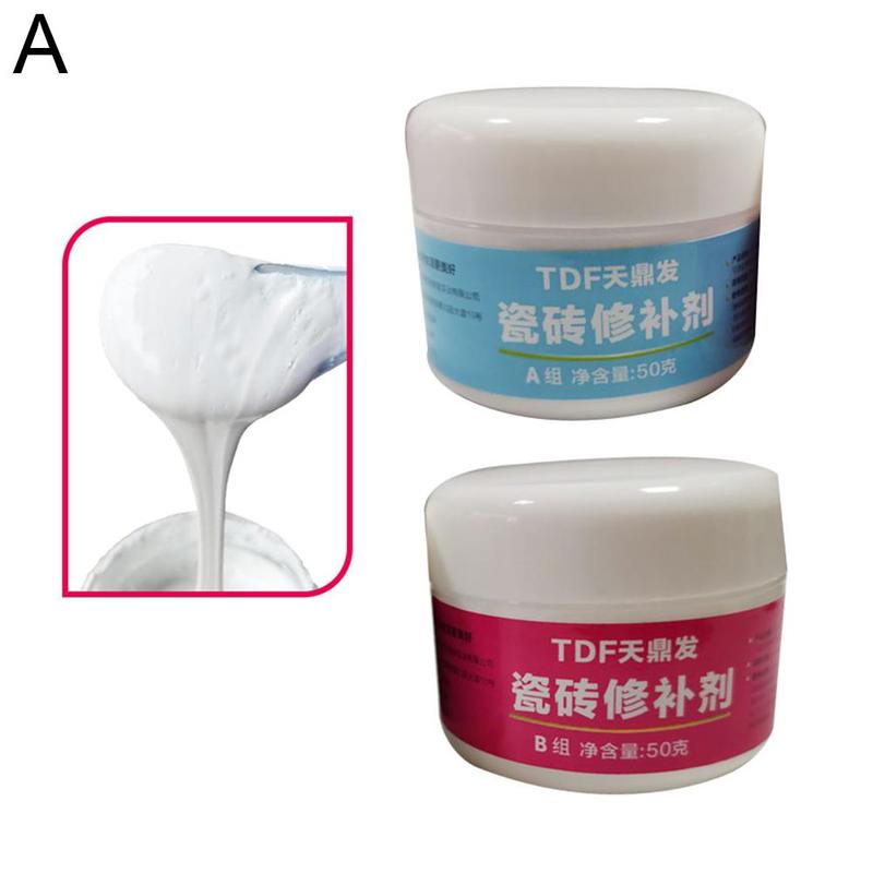 Tile Repair Paste Kit Bathroom Tub Repair Porcelain Paste Repairing Tool Wall Fiberglass Porcelain Ceramic Fix Crack Cream