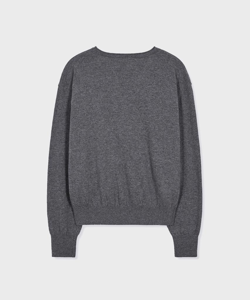 Kyuseu Extra Fine Wool V Cardigan (Melange Gray)