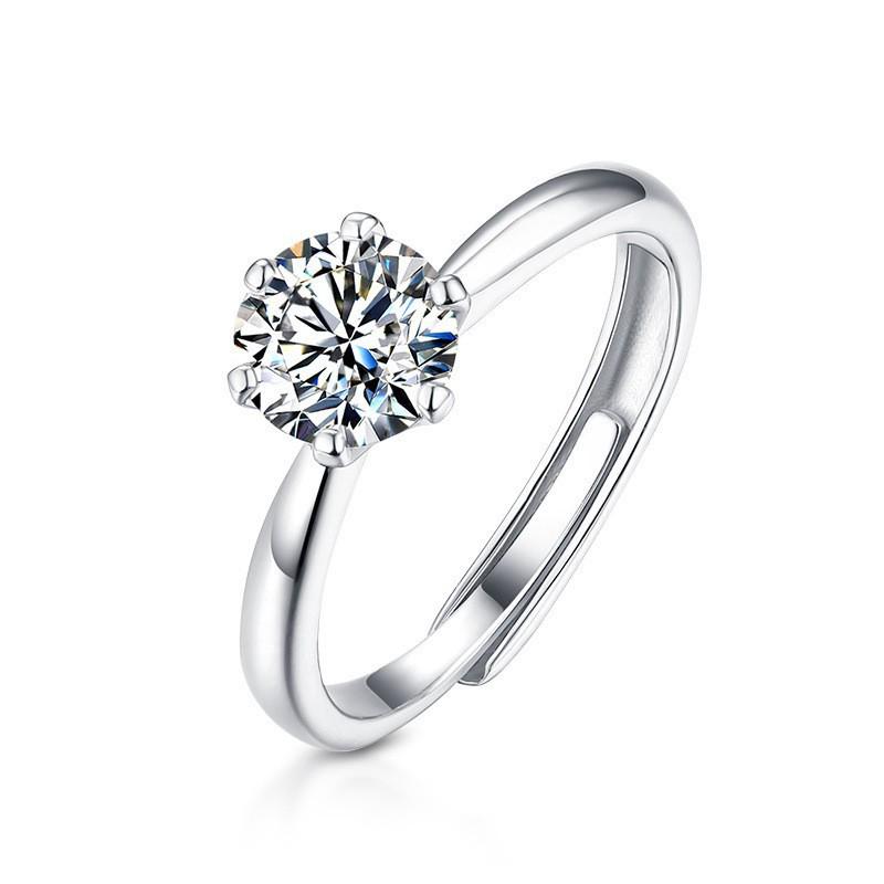 Douyin Adjustable V-Shaped Simulated Moissanite Diamond Ring for Women Adjustable open size