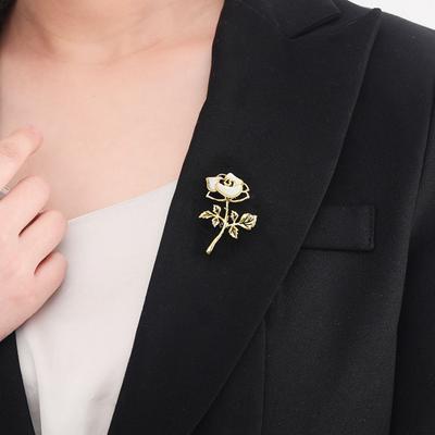 Collar Pin Fairy Rose Brooches Shell Banquet Clothes Pin Elegant Romantic Badge  Women