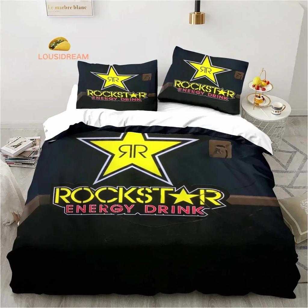 Drinks Rockstar Energy Sheets Quilt Covers Bedding Dormitory Sheets Bedding Set Soft Warm Bedding Set