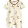 Mini Balabala Newborn Anti-Mite Quick-Dry Tencel Teddy Bear Romper