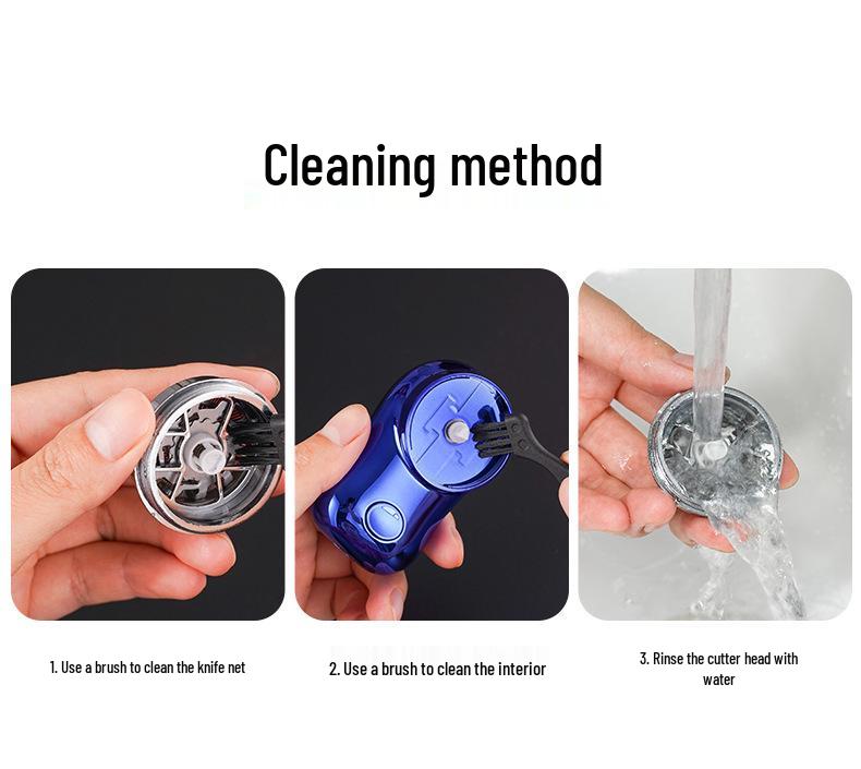 FH060-3 Electric Mini Razor: Intelligent Display, Double Ring Blade, Portable Beard Trimmer for Men