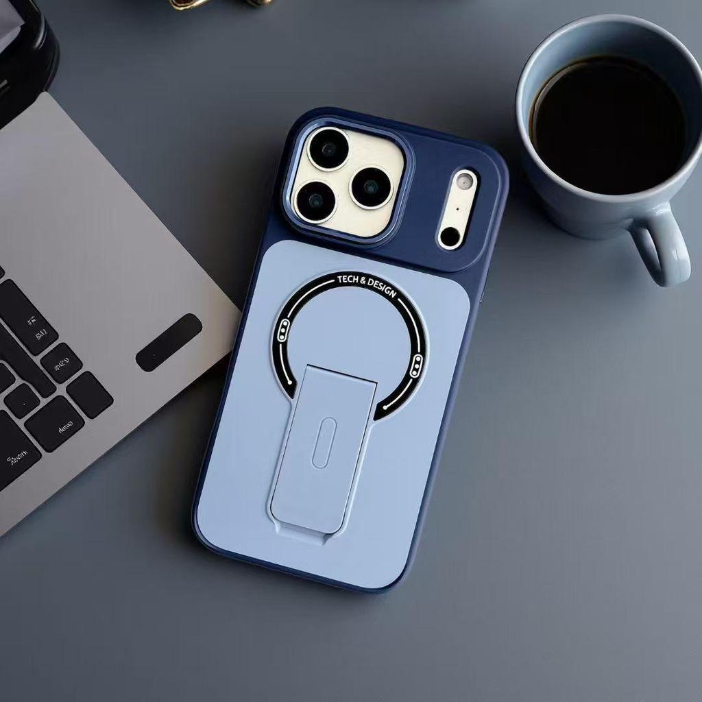 3D Invisible Magnetic Stand Case: Frosted, Drop-proof for Apple iPhone 16 & 17 ProMax
