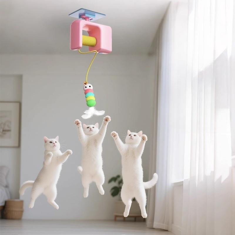 Interactive Electric Cat Teaser Hanging Toy Self Playing Electric Smart Cat Teaser Toy Automatic Flying Bird Cat Toy