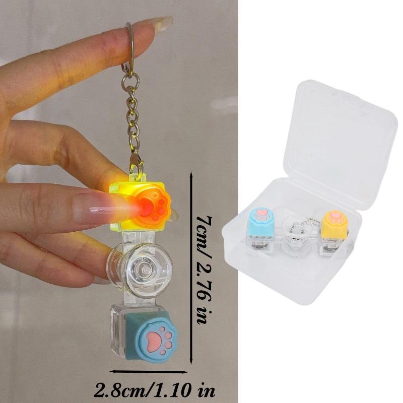 

Mechanical Axis Key Fidget Spinner Luminous Electronic Keyboard Button Stress Relief Keychain Portable Toy Gift for Adults Teens