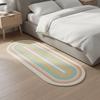 Long Strip Living Room Floor Mat Plush Doormat Colorful Oval Bedroom Rug  Sofa Area