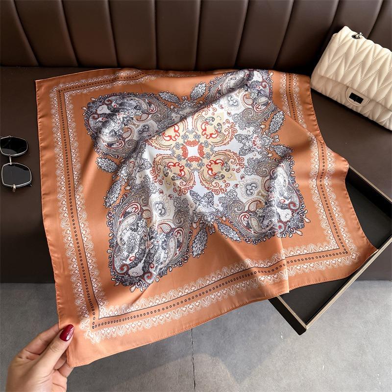 Women S Korean Style Printed Classic Square Scarf For Sun Protection
