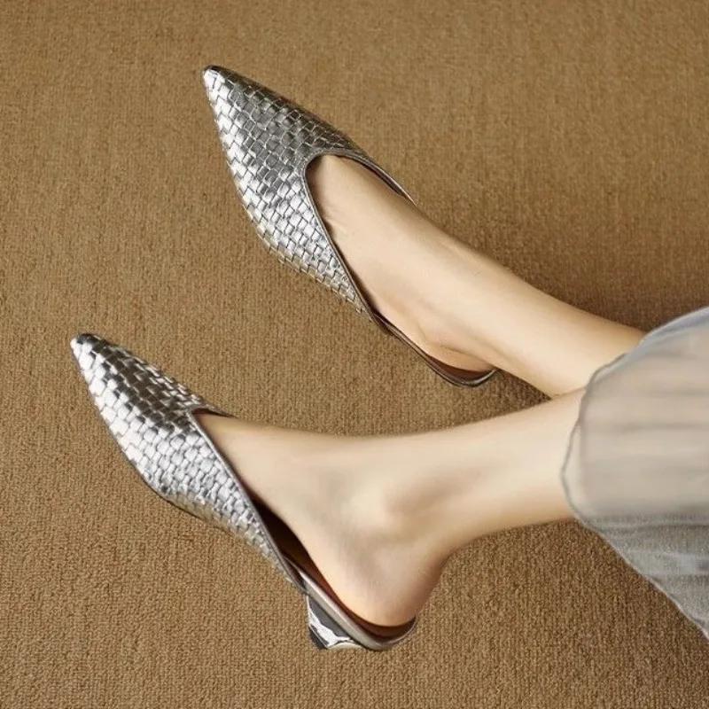 Fashion Woman Mules Slippers Medium Heel Slides New Fashion Sandals Wholesale 2025 Trend H Sandal On Sale Easy Wears 39 Shoes for Women