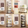 Small Trolley Storage Cart With Folding Rotating Mobile Shelves For Kitchen And Bedroom Organization