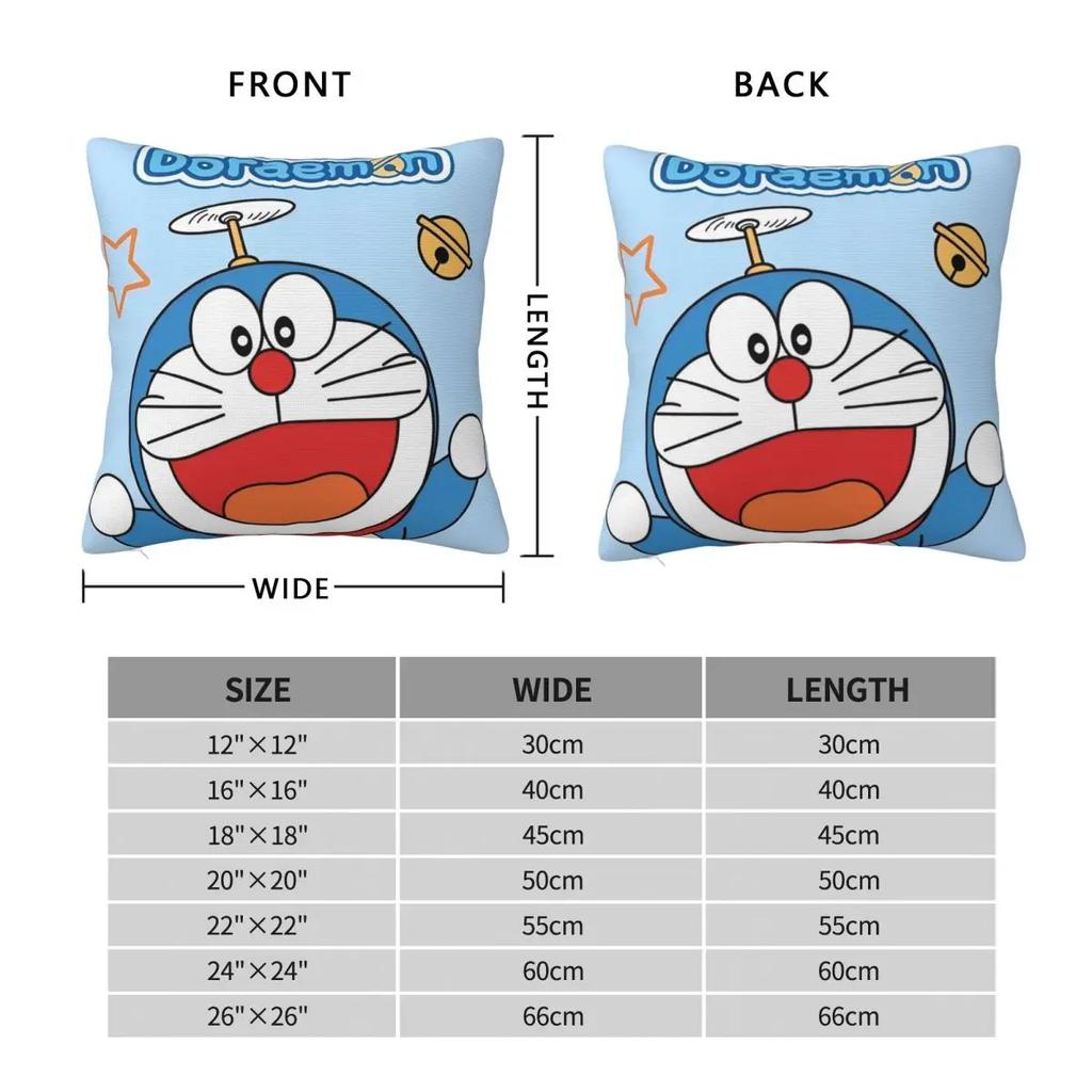 Soft Kawaii Doraemon Flying Cartoon Pillowcase Cushion Cover Decoration Japanese Anime Throw Pillow Case Cover Home Square 45cm