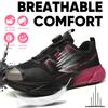 Fashion Rotating Button Safety Shoes Steel Toe Work Sneakers Breathable Safety Work Shoes Protective Labor Protection Shoes for Women