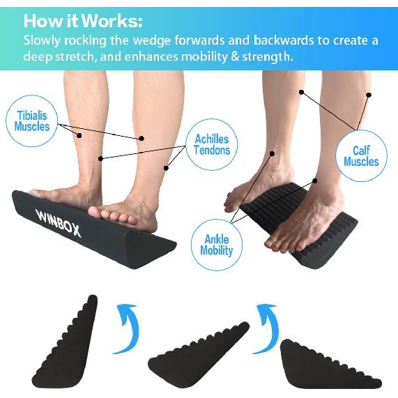 Squat Wedge and Slant Board for Calf Stretching, Foot Stretcher for Physical Therapy, Calf Stretcher for Improving Mobility Balance and Strength