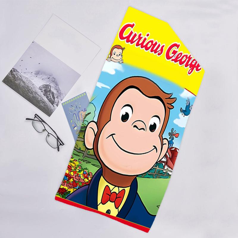 1pc Curious George (6) Beach Towel, Beach and Seaside Swimming Pool Equipment, Fashion Pattern, Rectangular, Travel Essentials