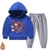 New Style Velvet-Enhanced Hooded Sweatshirt Two-Piece Set for Boys and Girls - Thick Warm Clothing for Autumn and Winter